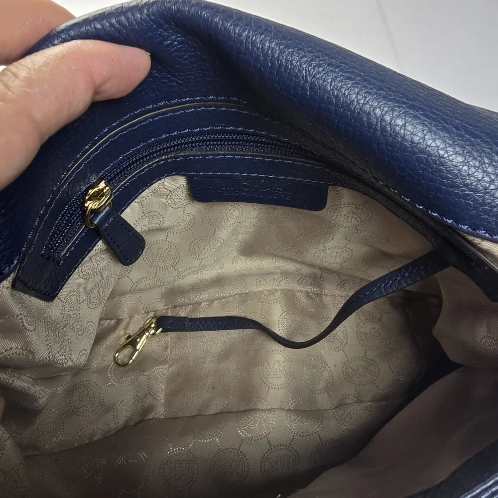Michael Kors Navy Leather Crossbody Bag
